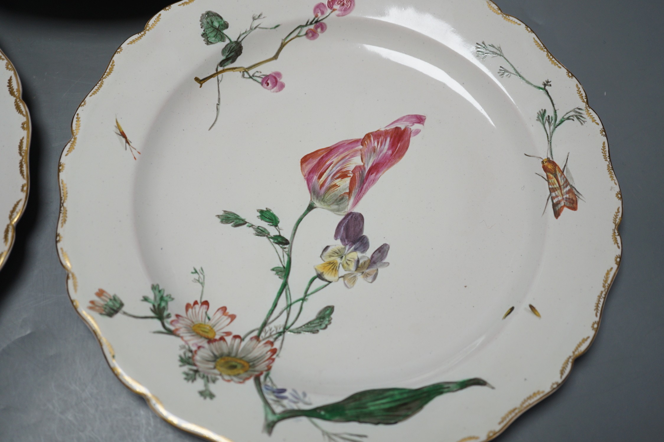 Three 19th century French faience dishes, largest 24cm diameter